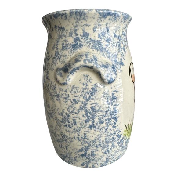Molly Dallas Molly’s Cows Blue Spatterware 6” Jug - Picture 4 of 8